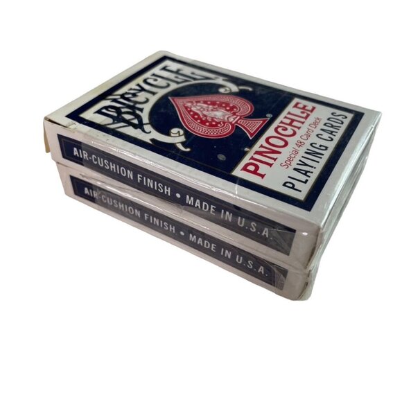 Set of 2 Pinocle Playing Bicycle Cards Special 48 u Card Deck Air Cushion Finish - Picture 4 of 4